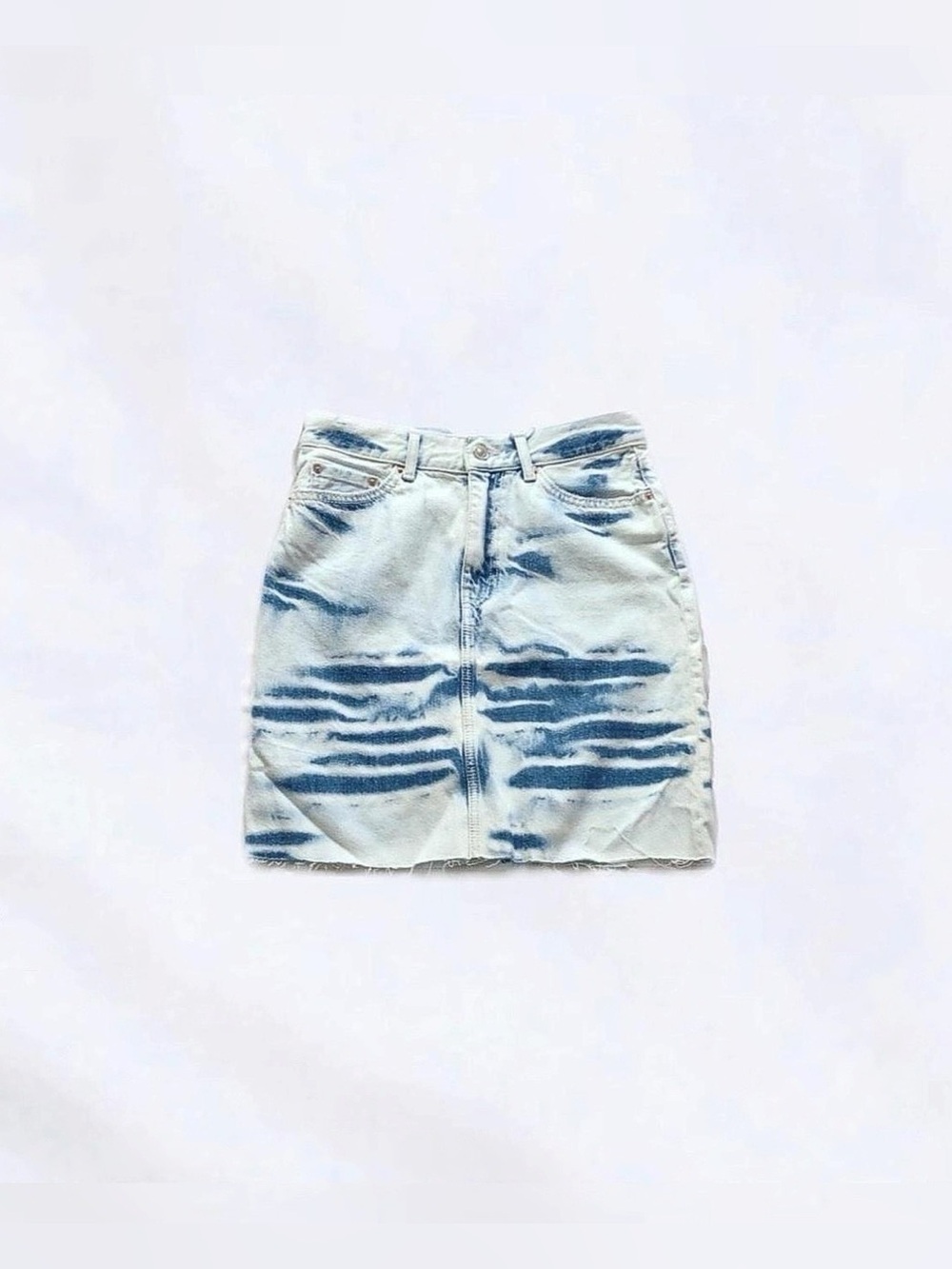 zara ⋆ tie dye denim skirt